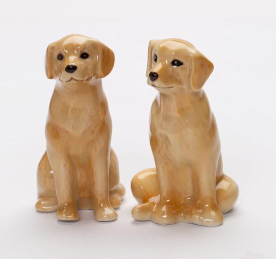 Cosmos Gifts Fine Ceramic Labrador Retriever Dogs Salt and Pepper Shakers Set 3-5/8" H