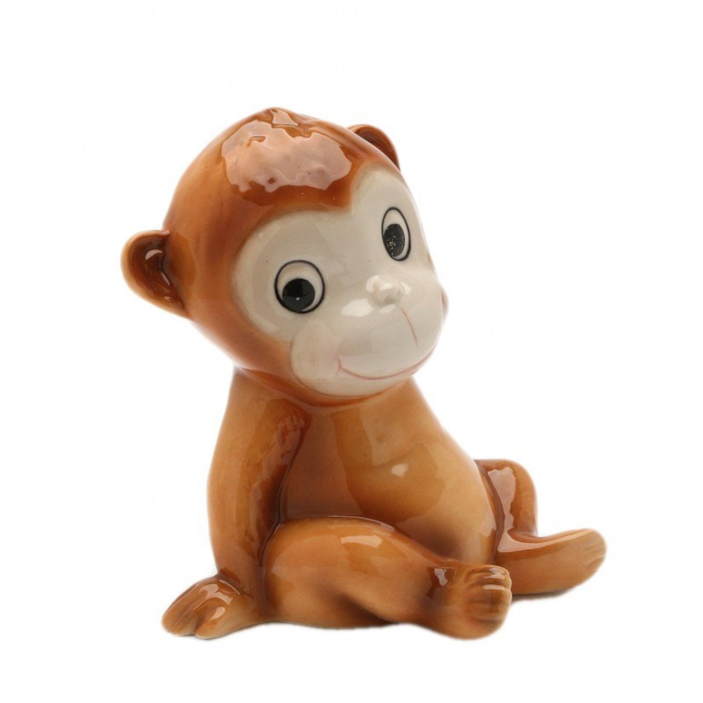 Cosmos Gifts Fine Porcelain Monkey Piggy Bank 5" H Brown