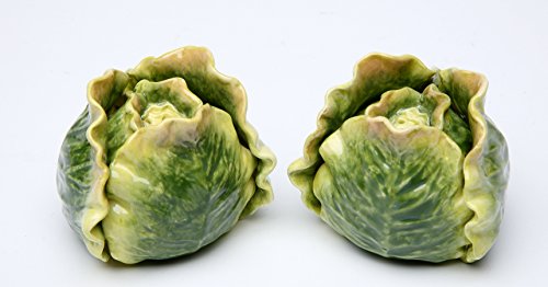 StealStreet Fine Ceramic Painted Green Cabbage Salt and Pepper Shaker Set 2.75" H