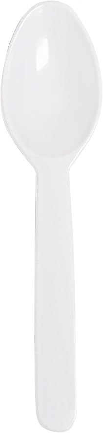 Party Favors Plus White Plastic Mini Spoons 3.25 Inch 100 Count