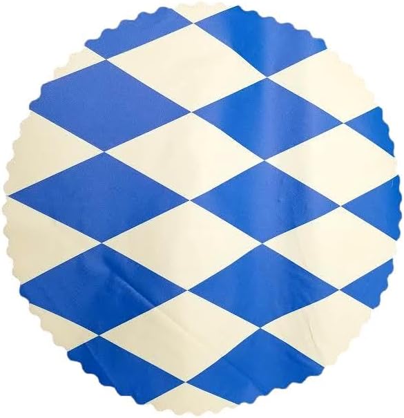 Party Favors Plus White Blue Diamond Round Plastic Placemats Oktoberfest 14 Inch 24 Count