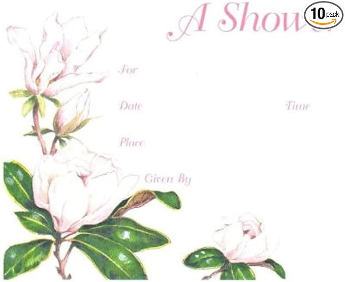 Party Favors Plus Pink Gardenia Shower Invitations 10 Count