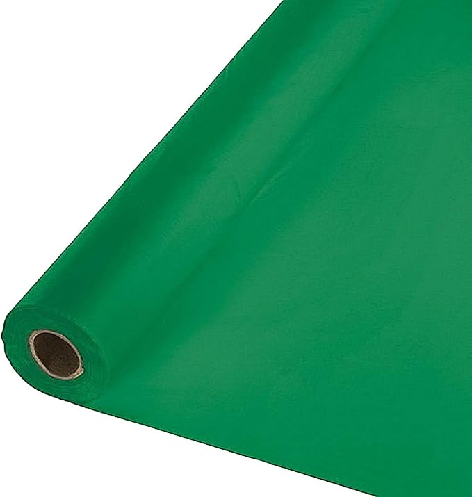 Party Favors Plus Green Plastic Banquet Roll Tablecloth 40 X 100 Ft