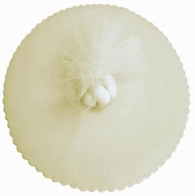 Party Favors Plus Ivory Scalloped Tulle Circles 50 Count