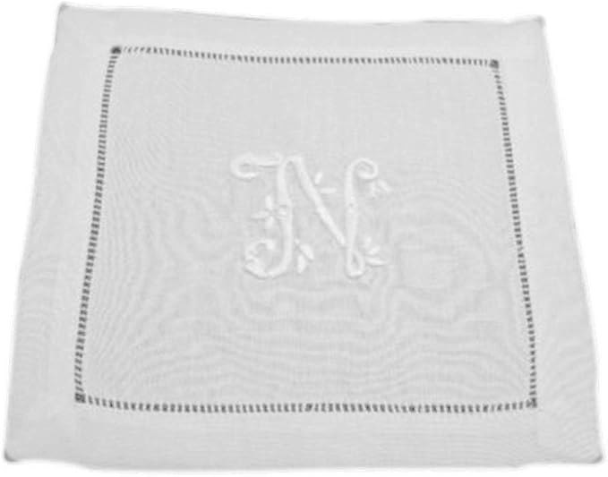 Party Favors Plus White Cotton Monogram Napkin Coaster Doily N 12 Count