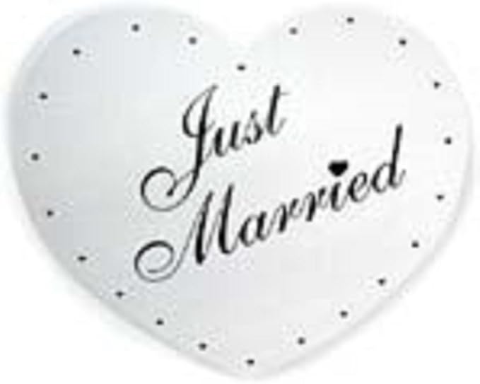 Party Favors Plus Just Married Single Heart Cardboard Sign 26 Inch
