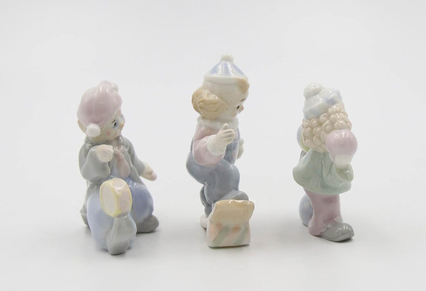 Cosmos Gifts Fine Porcelain Children Performing Clown Acts Set of 3 Figurines 3" H