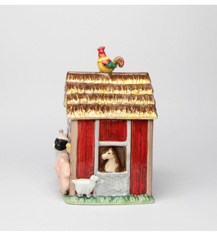 Cosmos Gifts Fine Ceramic Barn Yard Cookie Jar 7-1/2" H