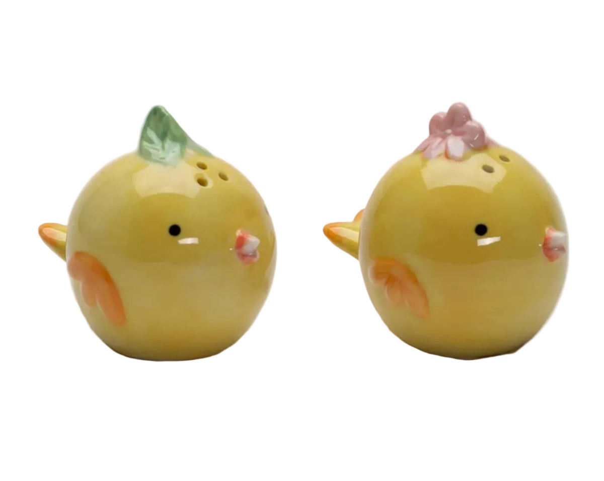 Cosmos Gifts Fine Porcelain Cute Little Yellow Chicks Birds Salt & Pepper Shakers Set 2-1/4" L