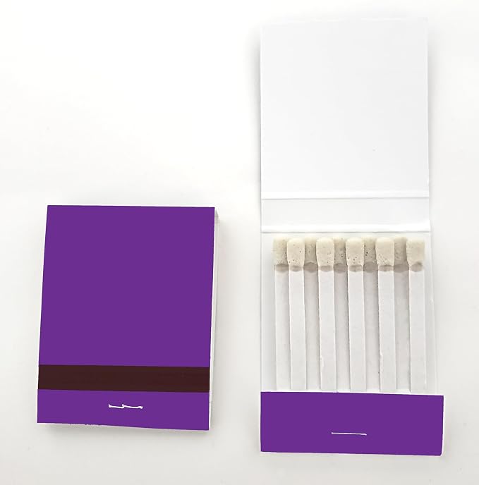 Party Favors Plus Plain Purple Matches 20 Strike Matchbooks 50-Pack
