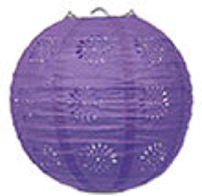 Party Favors Plus Purple Paper Lace Lanterns 3 Count