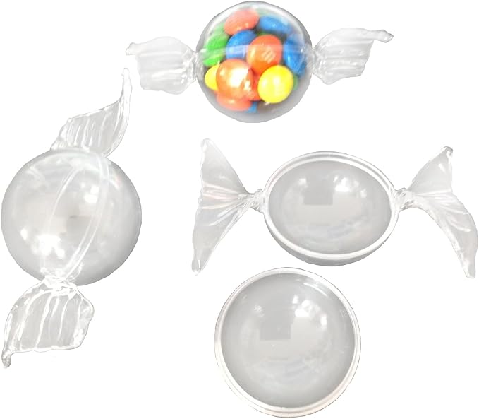 Party Favors Plus Clear Plastic Fillable Christmas Ornament Favor 1.5 Inch 12 Count