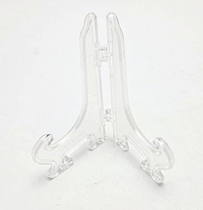 Party Favors Plus Clear Plastic Display Easel 3.5 Inch Glossy Stackable 18 Pcs