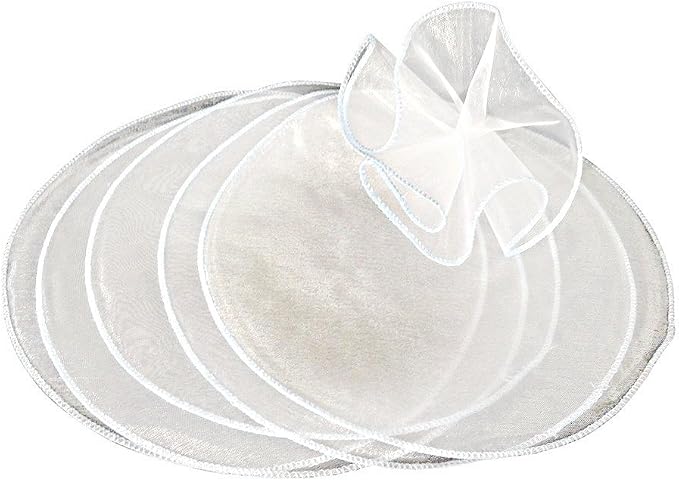 Party Favors Plus Organza Circles Sheer with White Iridescent Edge 9 Inch Favor Wedding Shower Wrap