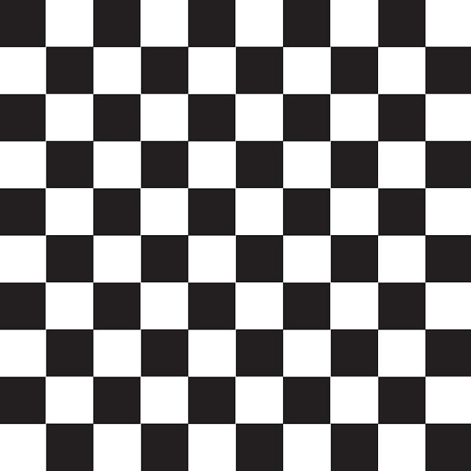 Shindigz Black and White Checkered Plastic Table Cover 54" x 108" Rectangular