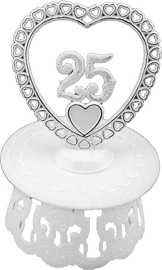 Party Favors Plus 25th Anniversary Cake Top Stand Accessories Base 3 Piece