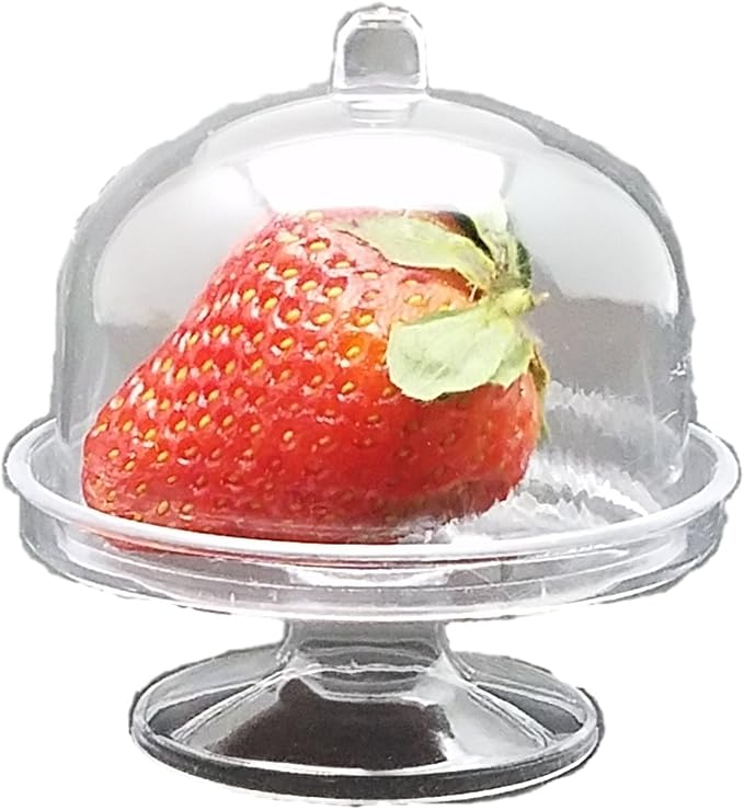 Party Favors Plus Clear Plastic Acrylic Cake Holder with Dome 3 Inch 12 Count