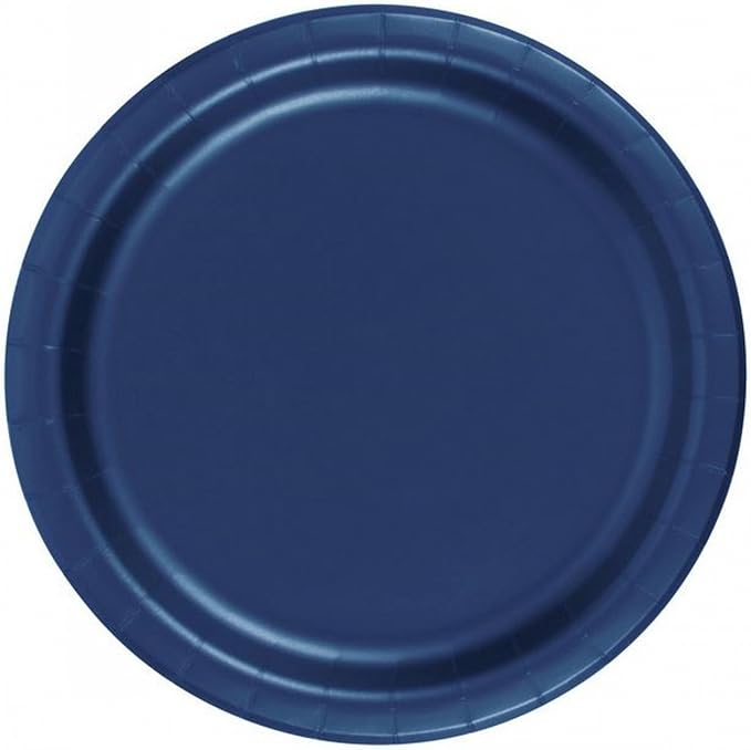 Party Favors Plus Navy Blue Wax Coated Paper Plates 240 Count