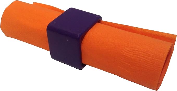 Party Favors Plus Purple Square Plastic Napkin Rings 6 Count