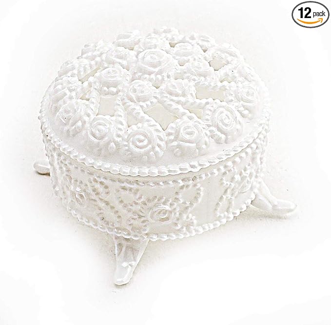 Party Favors Plus White Plastic Round Trinket Containers 12 Count