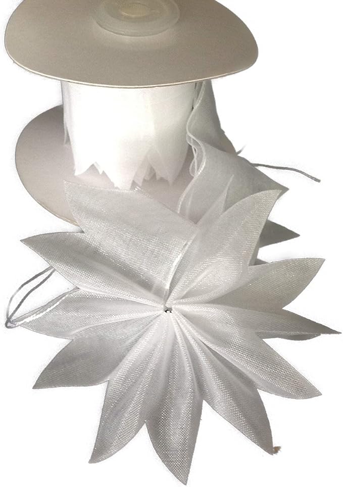 Party Favors Plus White Organza Pull Bow Ribbon 10 Yards