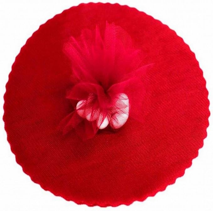 Party Favors Plus Red Scalloped Tulle Circles 9 Inch 100 Count