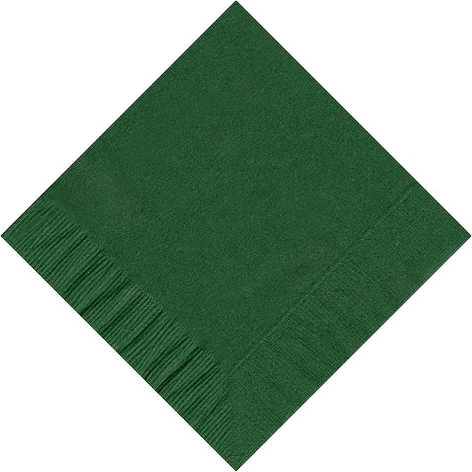 Party Favors Plus Hunter Green Paper Cocktail Napkins 5 X 5 Inch 50 Count