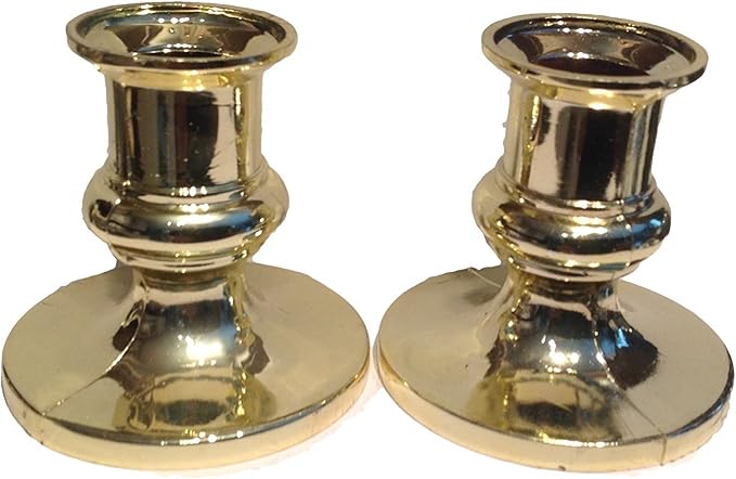 Party Favors Plus Gold Plastic Acrylic Candle Holders for Taper Candles 12 Count