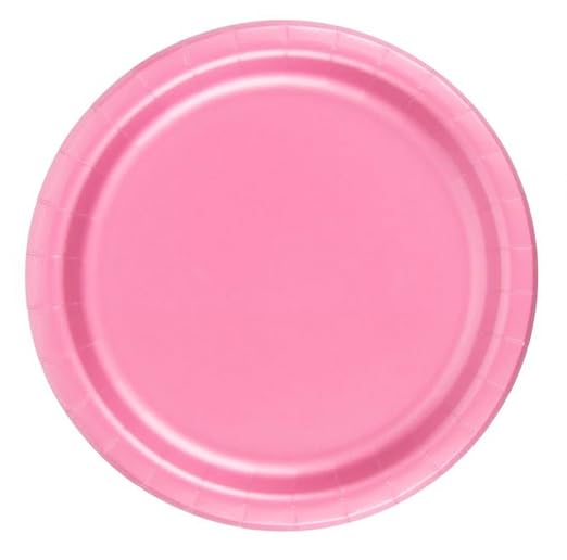 Party Favors Plus Paper Plates Pink 24 Count