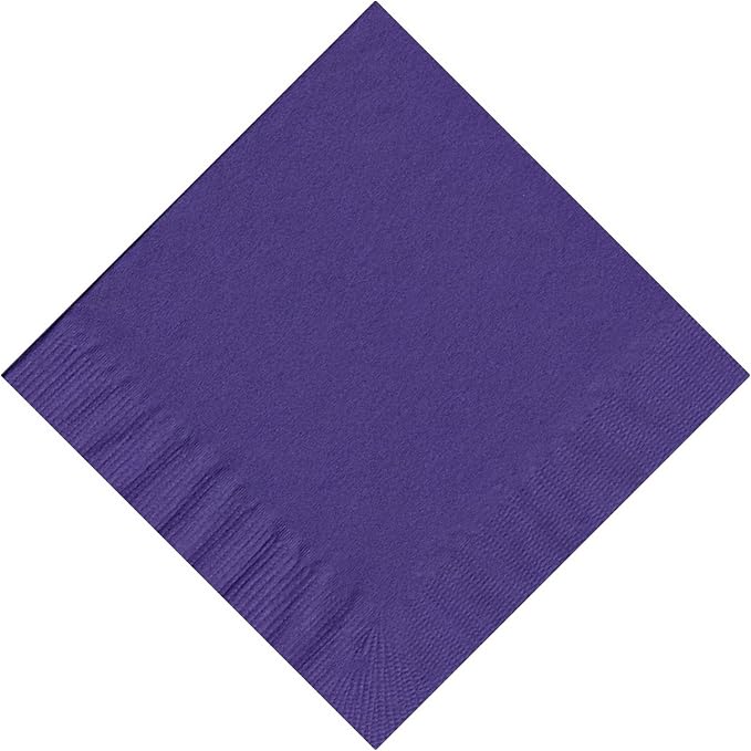 Party Favors Plus Purple Beverage Cocktail Napkins 10 in x 10 in 200 Count