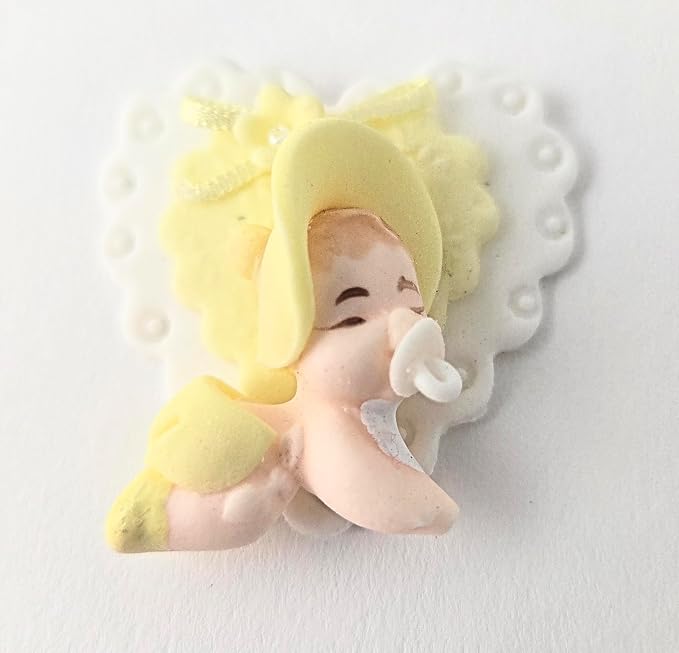 Party Favors Plus Cold Porcelain Crawling Baby Capia Figurines Yellow 9 Count