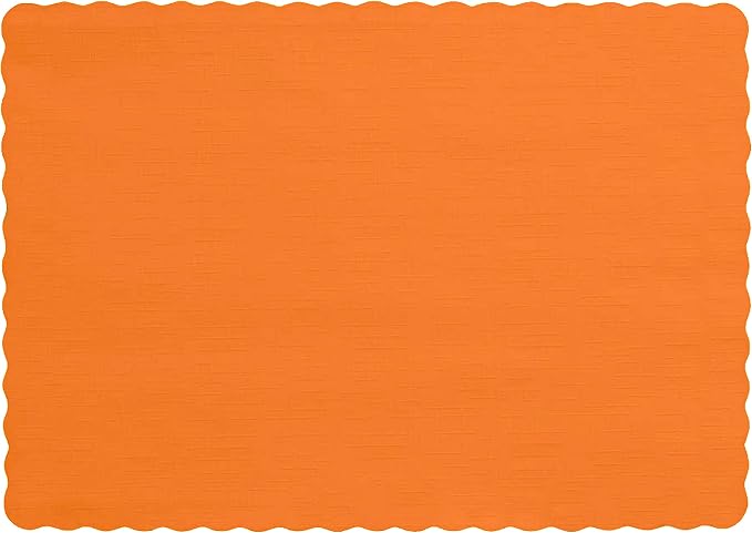Party Favors Plus Tangerine Paper Placemats Rectangular 10x14 Inch 25 Count
