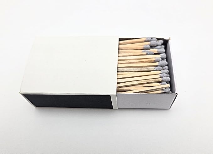 Party Favors Plus Wooden Matches White Box Gray Tips 125 Count 4 Pack