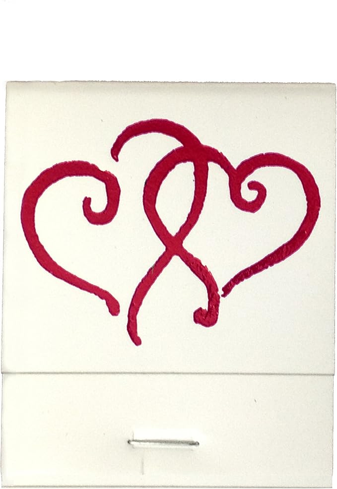 Party Favors Plus White Matchbooks Printed Hearts Metallic Red 50 Count