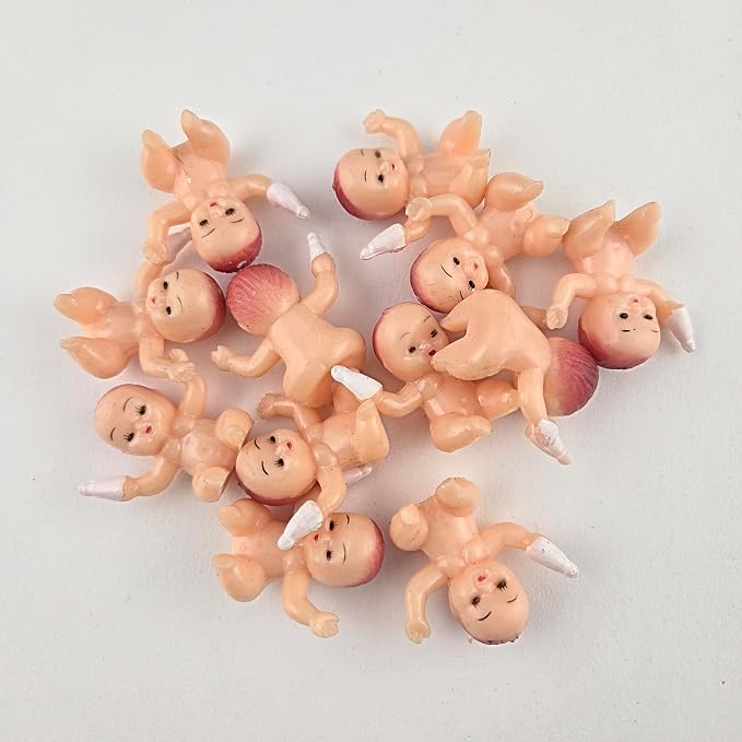 Party Favors Plus Pink Plastic Baby Dolls 1.5 Inches 12 Count