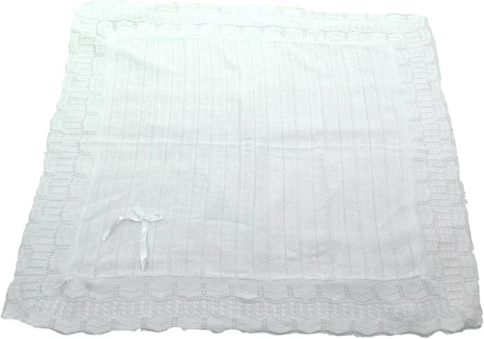 Party Favors Plus Soft Crochet Baby Blanket 44x37 Inch Ivory