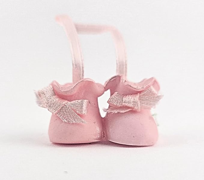 Party Favors Plus Cold Porcelain Baby Bootie Capias Figurines Pink 12 Count