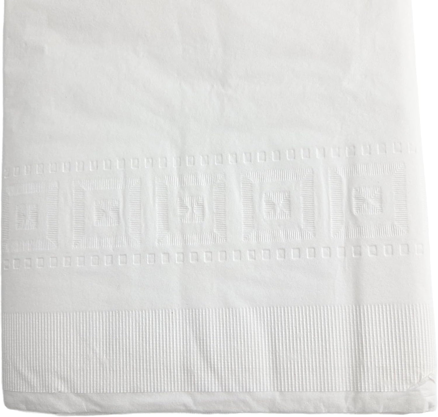 Party Favors Plus Disposable Tablecloth White 54x108 Inch 2-Ply Tissue Plastic Lining Rectangular Pack of 2