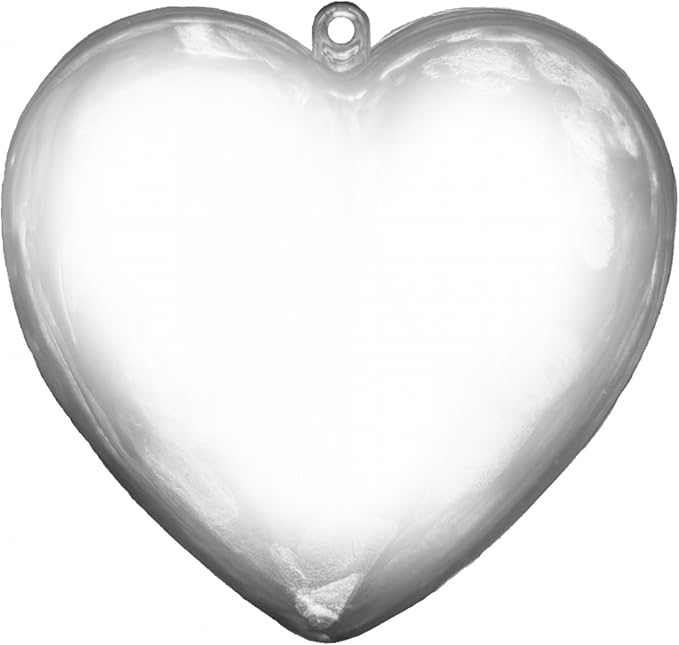 Party Favors Plus Clear Plastic Heart Fillable Ornament 3 Inch 12 Count