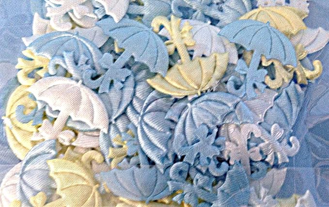 Party Favors Plus Blue White Yellow Baby Shower Umbrella Padded Appliques 100 Count
