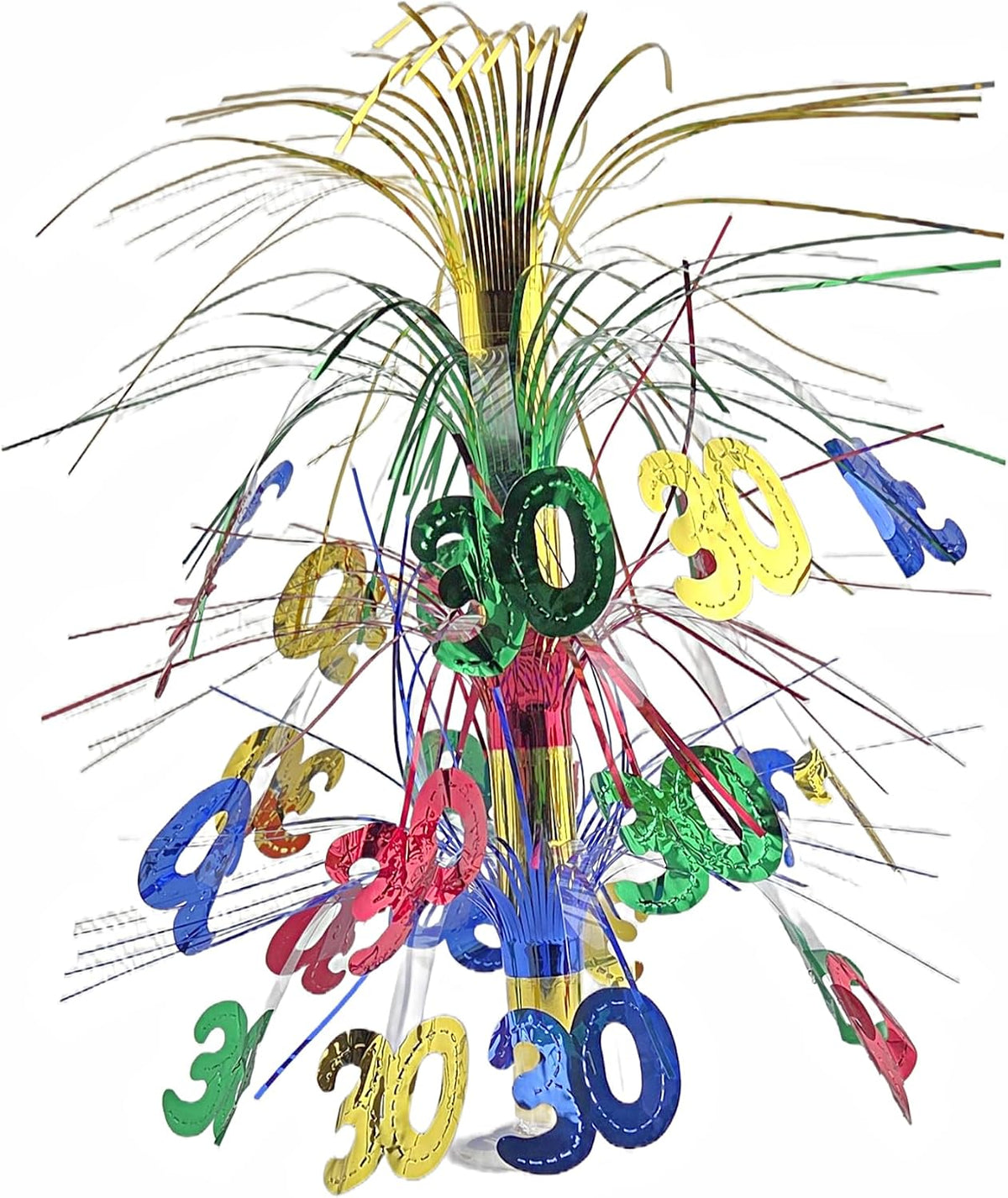 30th Birthday Anniversary Cascade Centerpiece Multicolor 18 inch Tall - 2 Count