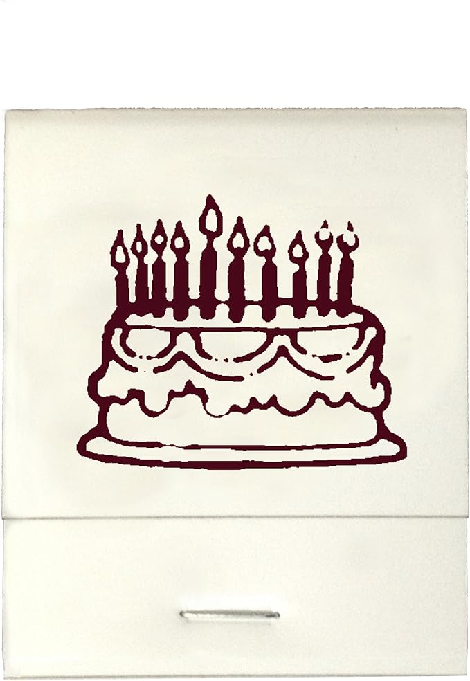 Party Favors Plus White Imprinted Birthday Cake Matches Matchbooks 50 Count