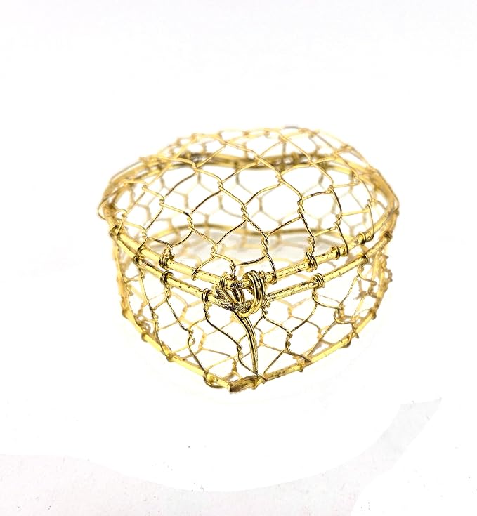 Party Favors Plus Gold Finish Wire Heart Jewelry Box 4 Inch