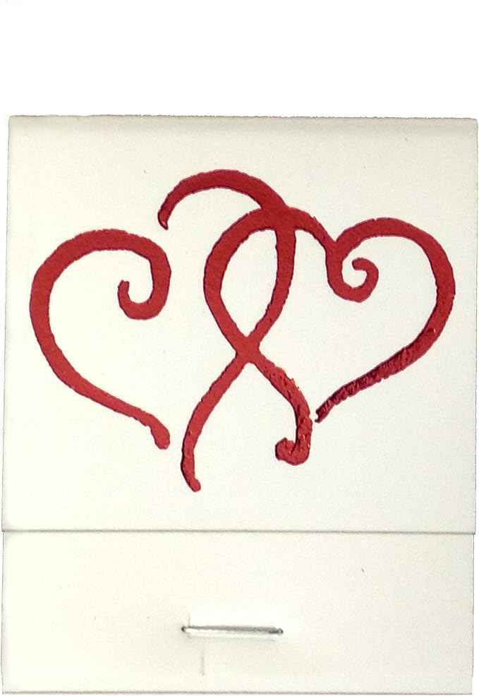 Party Favors Plus White Matchbooks Printed Hearts Red 50 Count