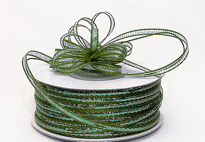 Party Favors Plus Moss Organza Pull Bow Ribbon 1/8in 50 Yards