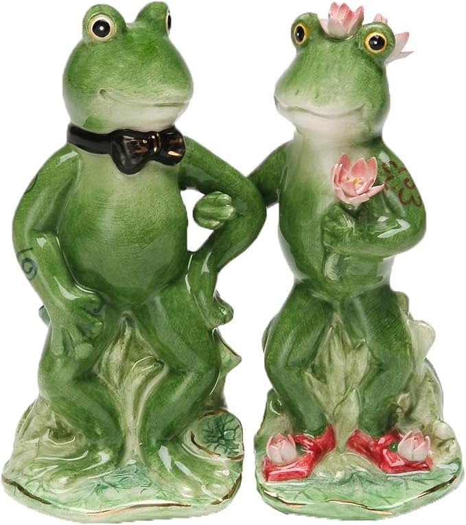 ATD 4.5 Inch Bride and Groom Alfrogo & Frogalina Salt and Pepper Shakers