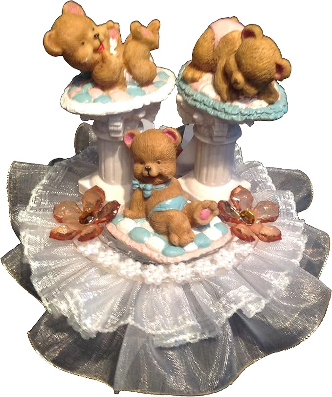 Party Favors Plus Multicolor Resin Bears At Play Cake Top 7in