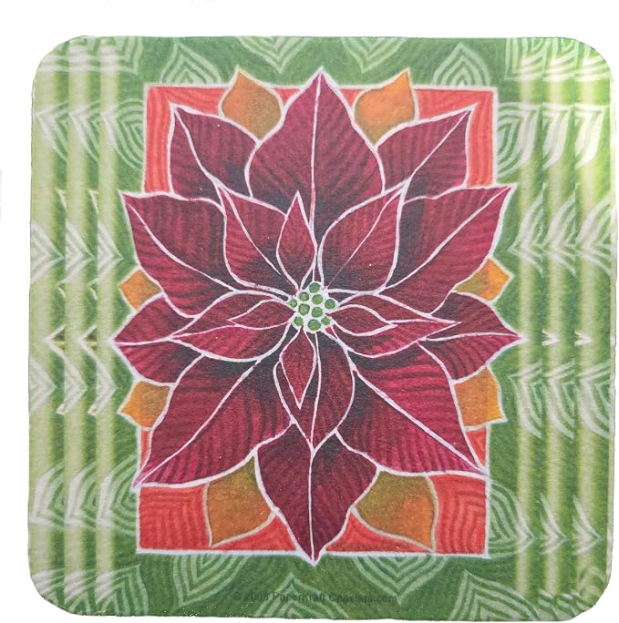 Party Favors Plus Multicolor Paper Coasters Christmas Spirit Designs 8 Count