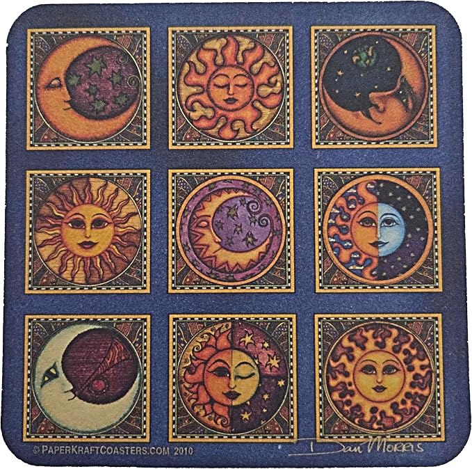 Party Favors Plus Multicolor Paper Coasters Stars Moon Zodiak 8 Count