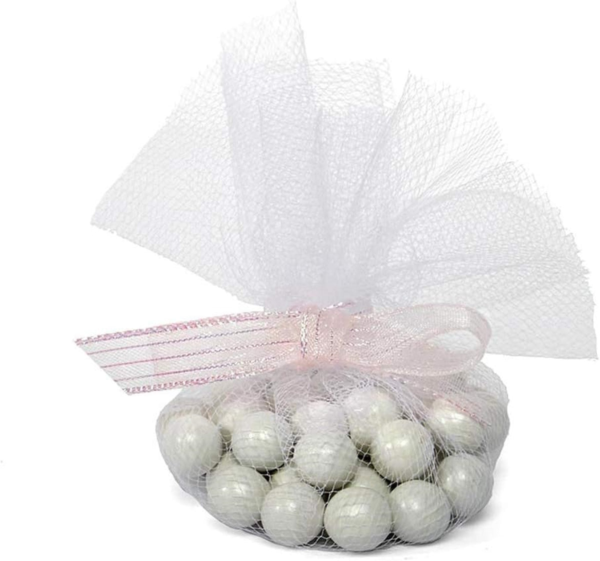 Party Favors Plus White Scalloped Edge Tulle Circles 9 Inch 50 Count